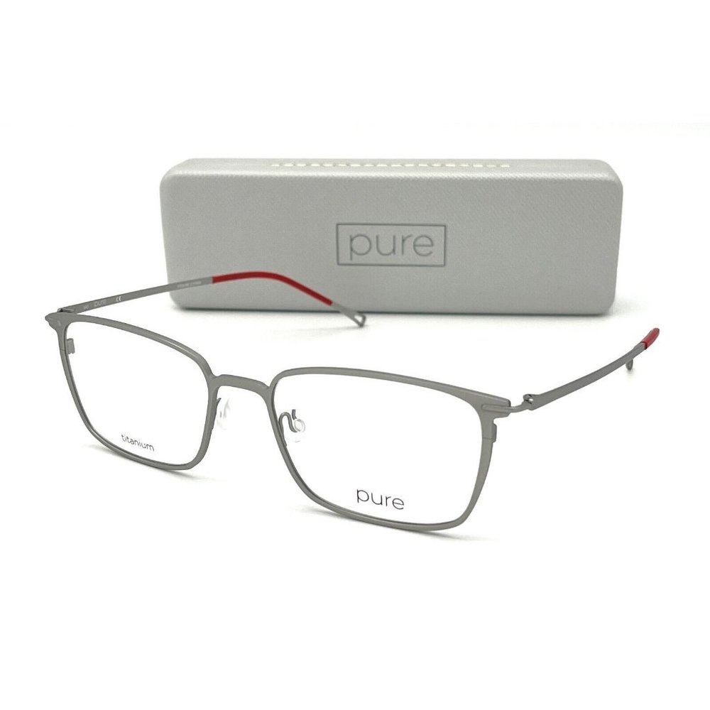 PURE P4009 040 Matte Silver  / Demo Lenses  54mm Eyeglasses